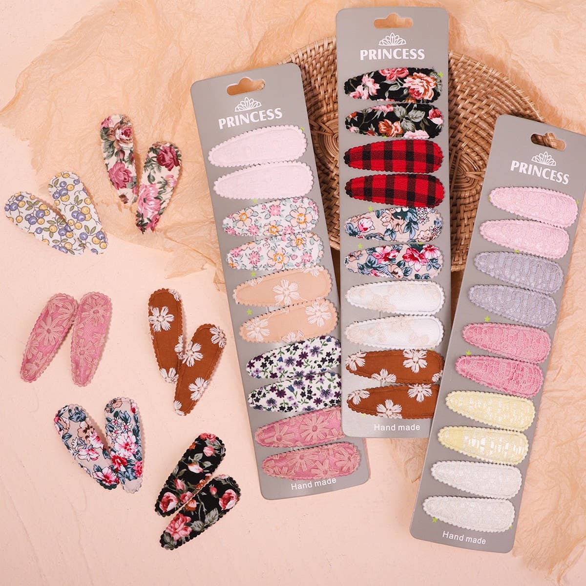 Floral Embroidered BB Clip Set ? Fresh & Cute