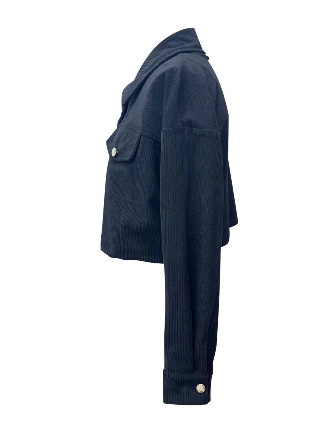 LANTERN LONG SLEEVE CORDUROY CASUAL SHORT JACKET