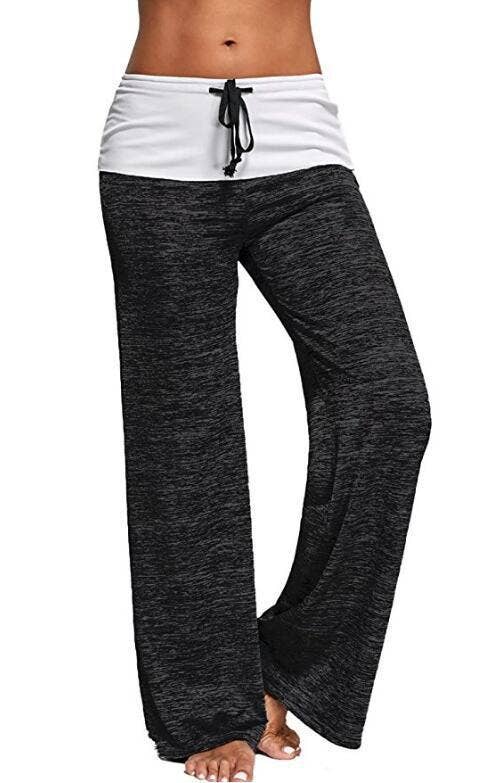 YOGA QUICK-DRYING COLOR CONTRAST LACE-UP PANTS