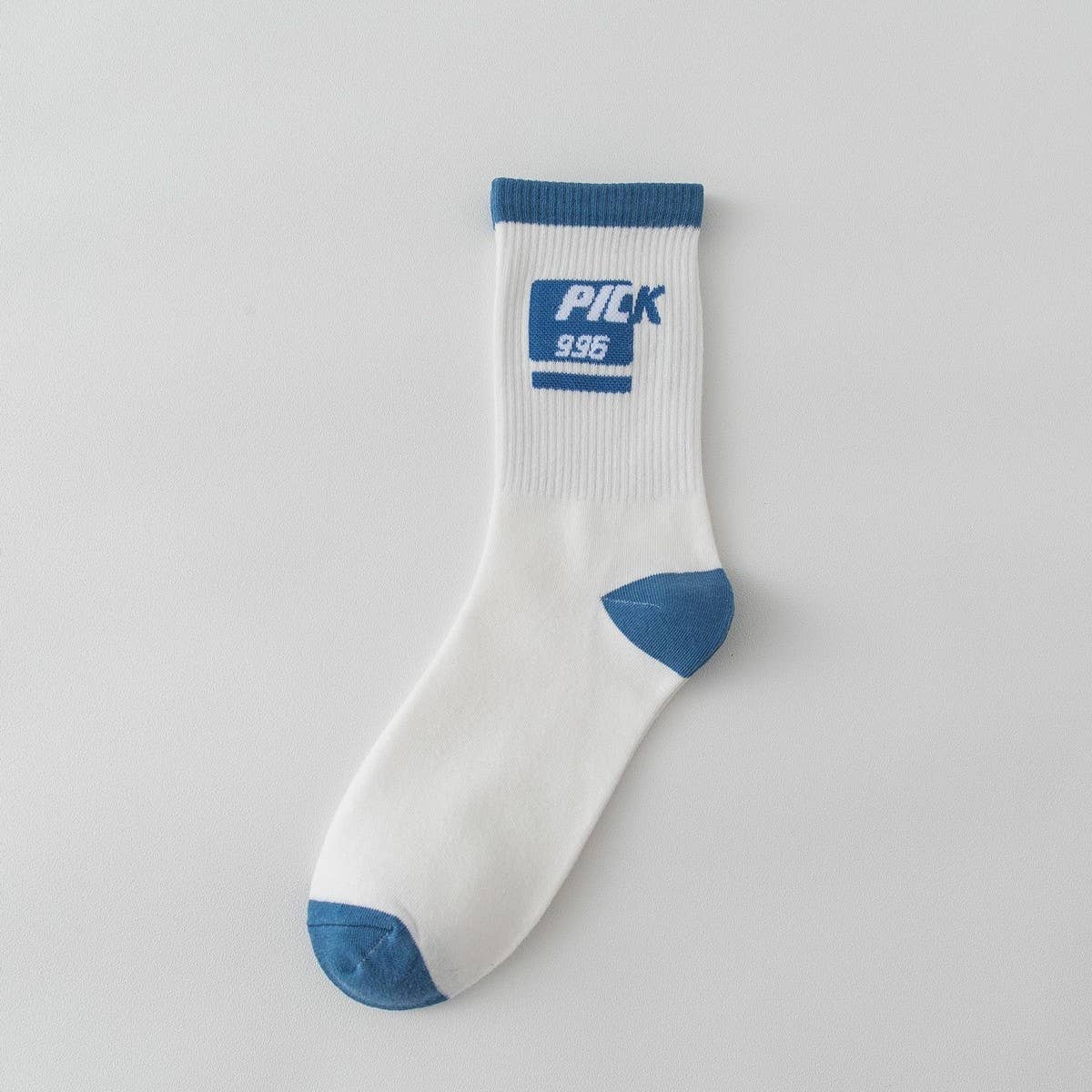 COTTON BREATHABLE LETTER SPORTS MID-CALF SOCKS