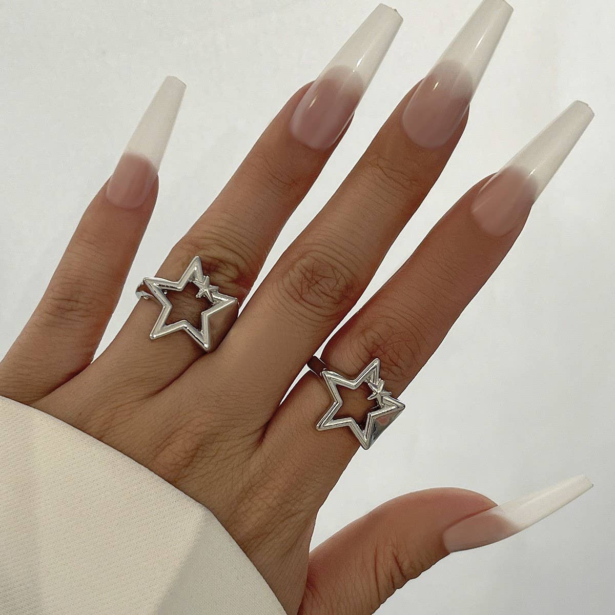 NEW FASHION FIVE-POINTED STAR OPEN ALLOY RING