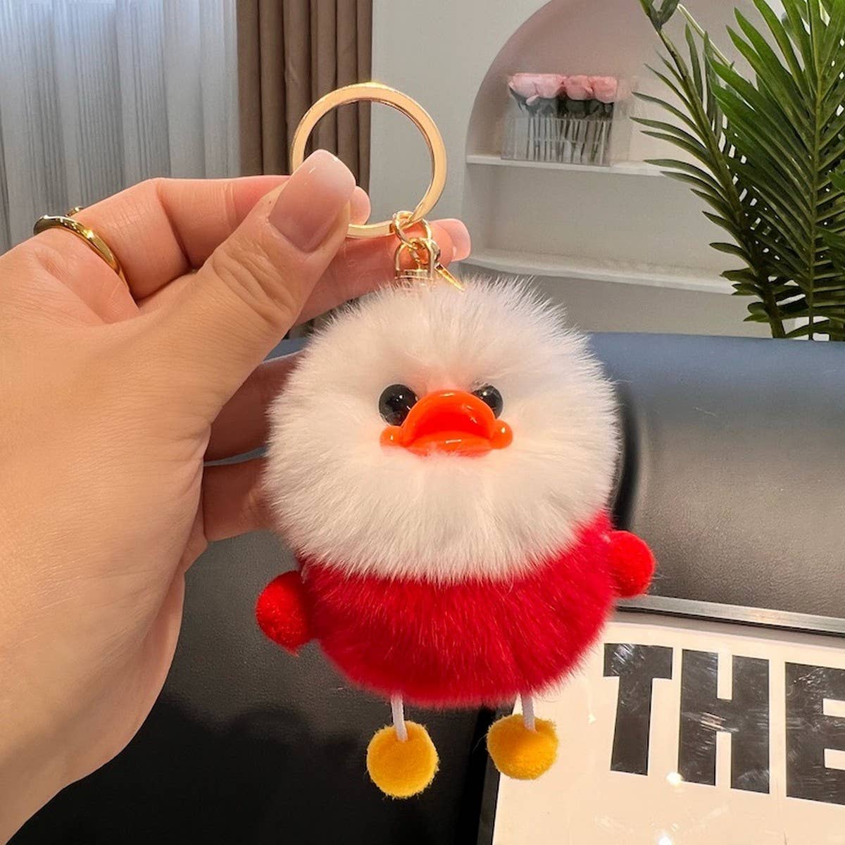 CUTE LITTLE YELLOW DUCK CAR KEYCHAIN BAG PENDANT