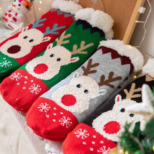 CHRISTMAS STOCKING PLUSH INDOOR SLIPPERS