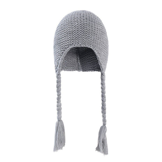 NEW SOLID COLOR BABY WARM WOOL BALL KNITTED HAT_CWAH1745