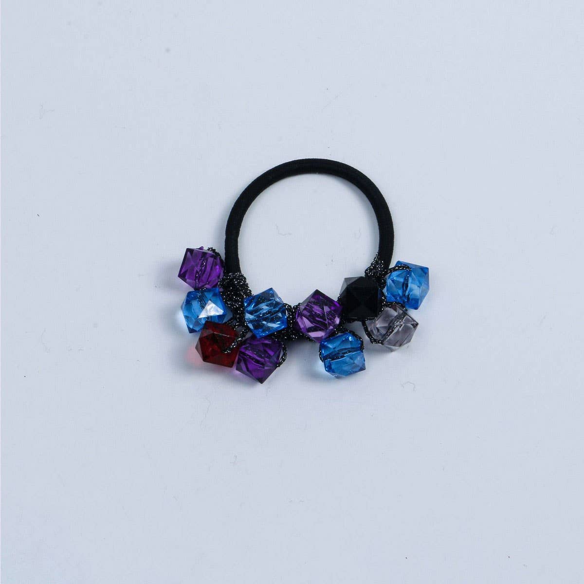 Fresh Clear Square Bead Hair Tie Cute Simple Band