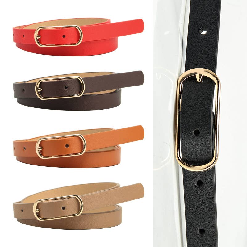 Versatile multi-color women's thin waist belt