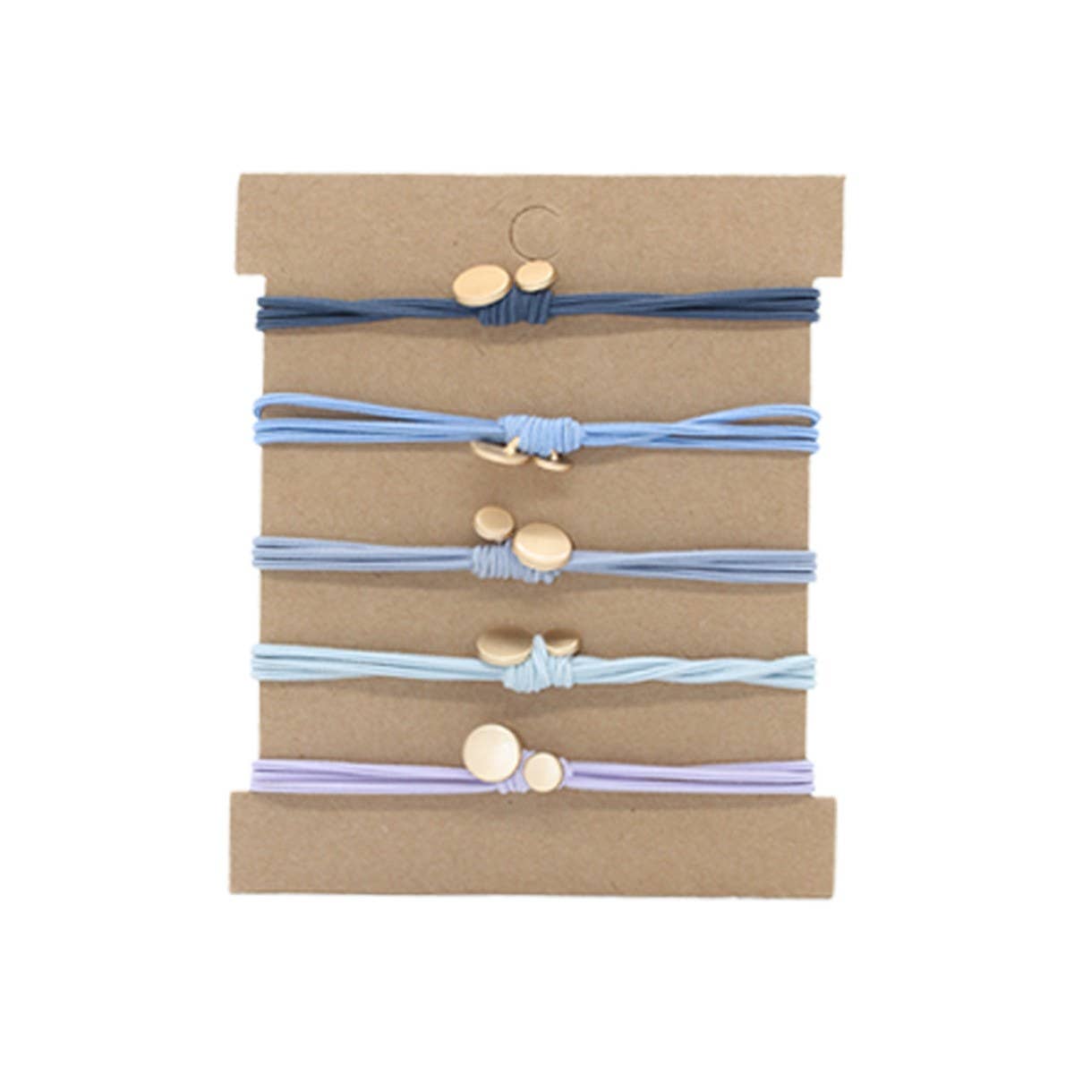 5 CARD-MOUNTED GRADIENT SIMPLE HAIR SCRUNCHIES_CWAHA2722