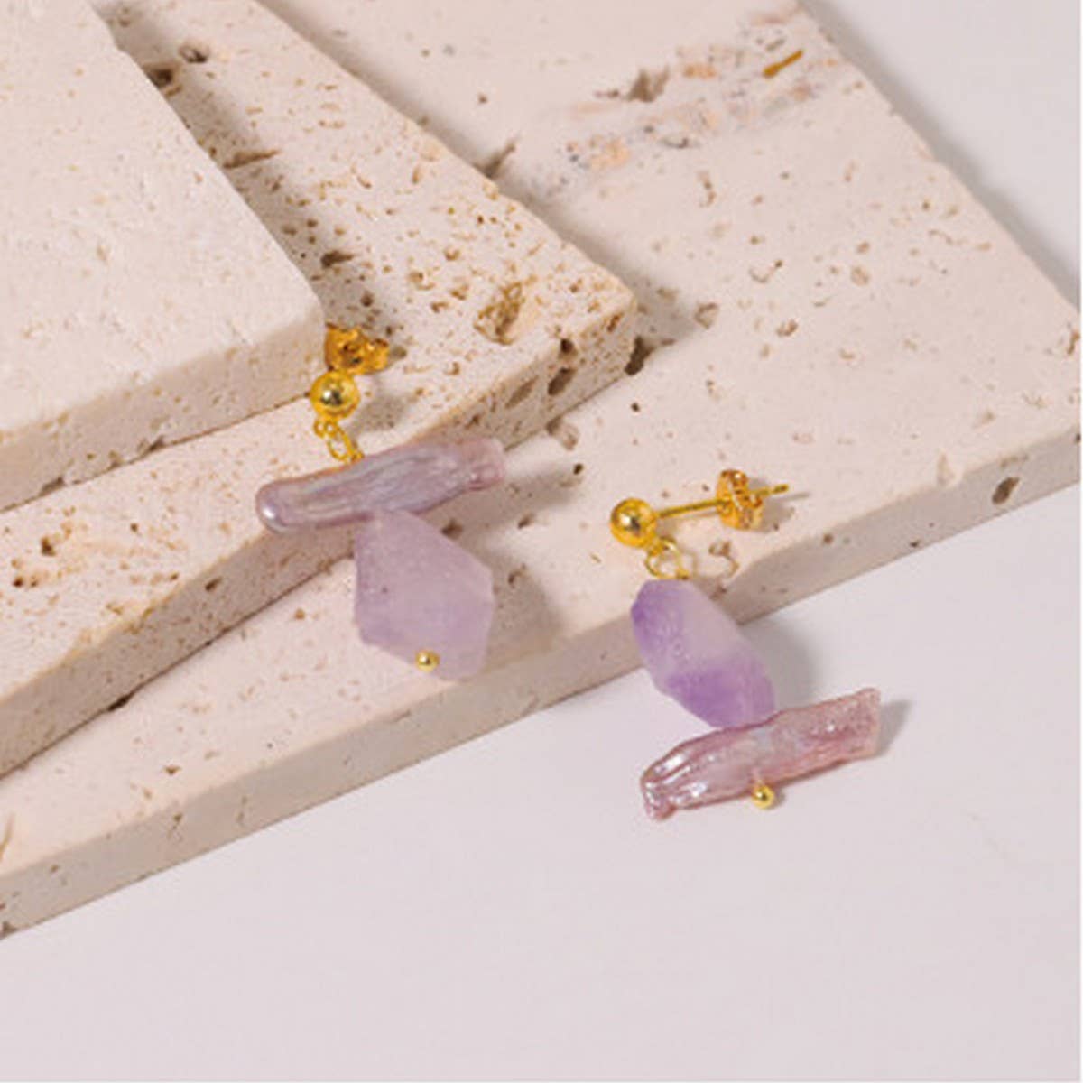 SIMPLE AND VERSATILE HIGH-END PURPLE EARRINGS