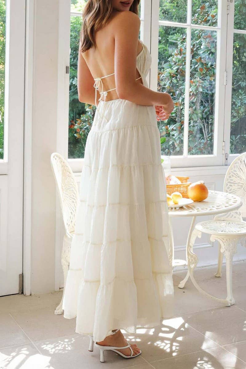 CWDHL0883_SEXY HOLIDAY CASUAL HALTER NECK DRESS