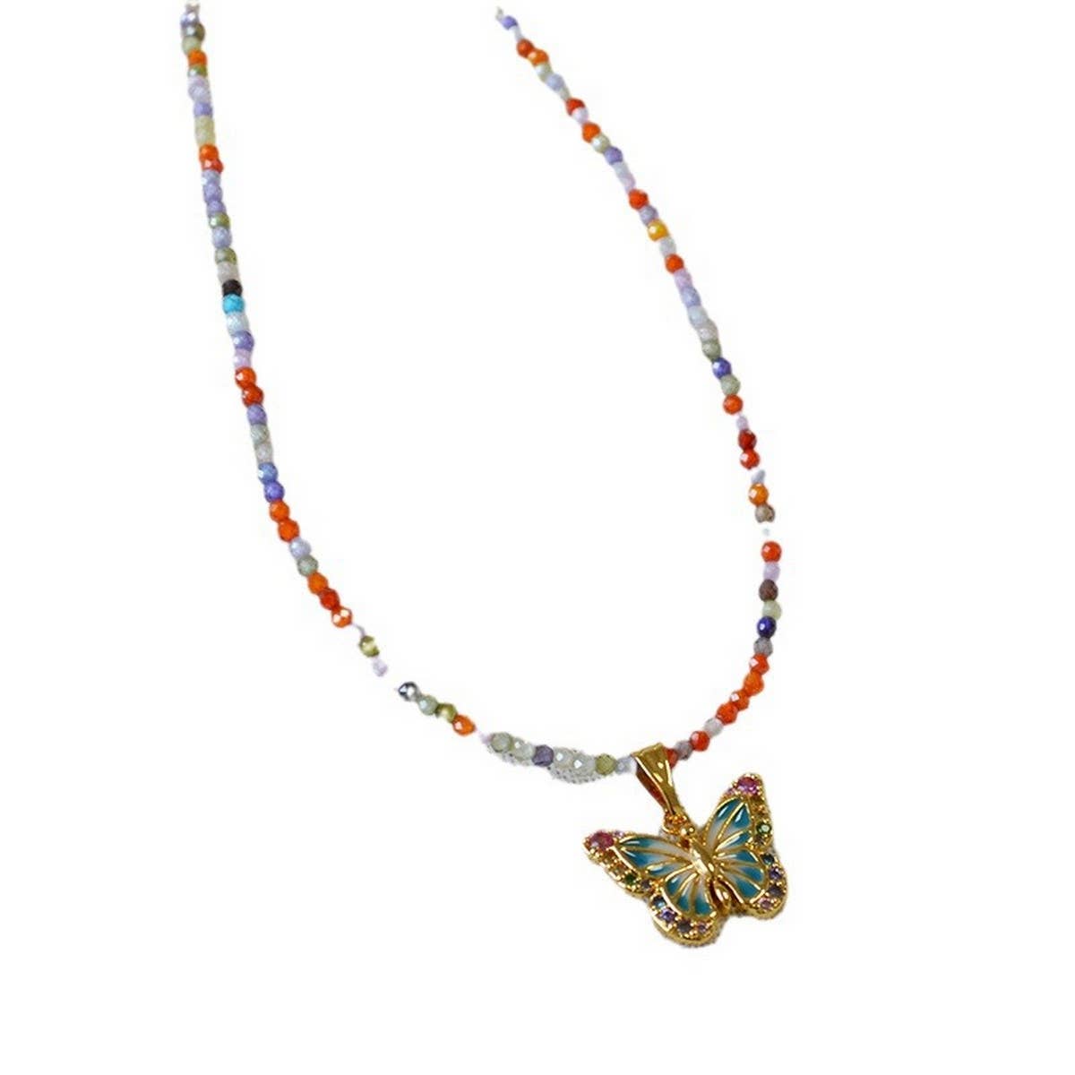 SWEET COLORFUL ZIRCON BEADED BRACELET NECKLACE