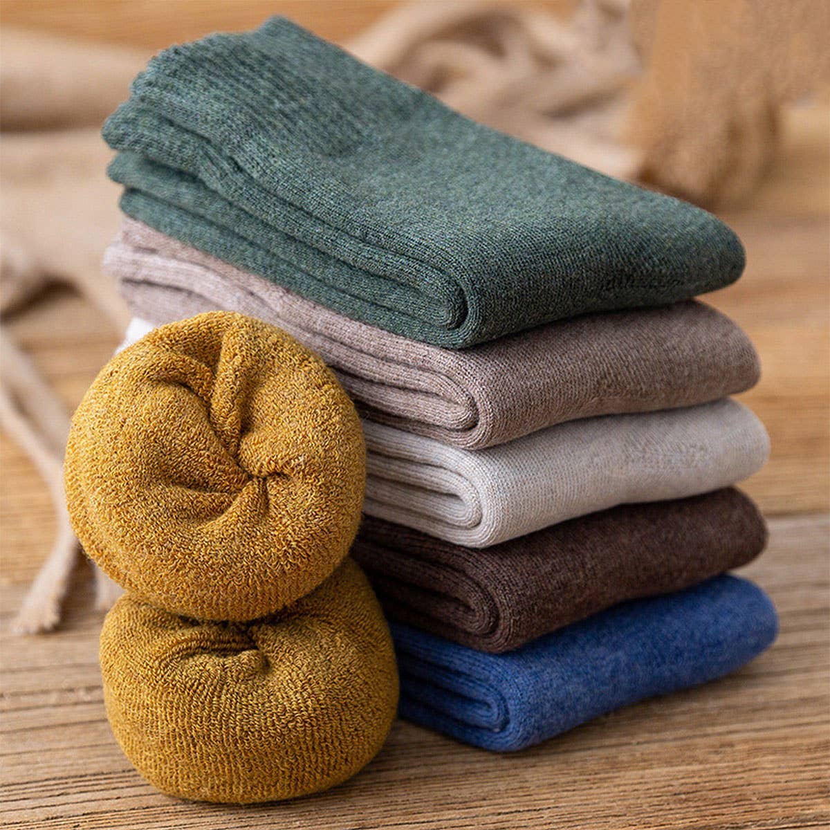 WINTER PLUS VELVET THICK WARM TERRY MID-TUBE SOCKS