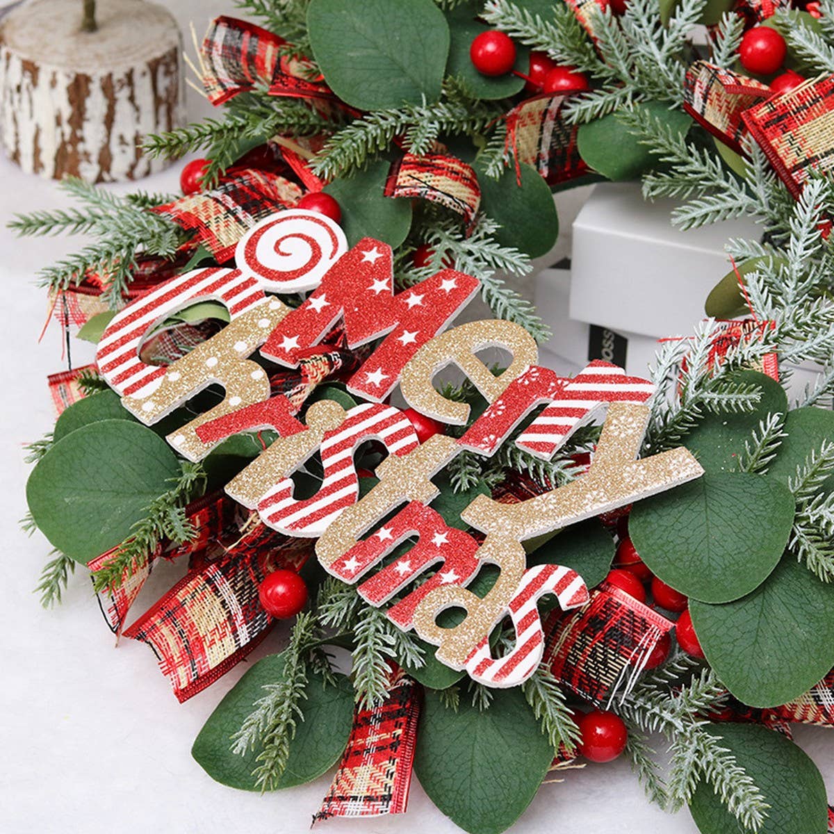 Nordic Eucalyptus Artificial Christmas Wreath_CWAJE5300