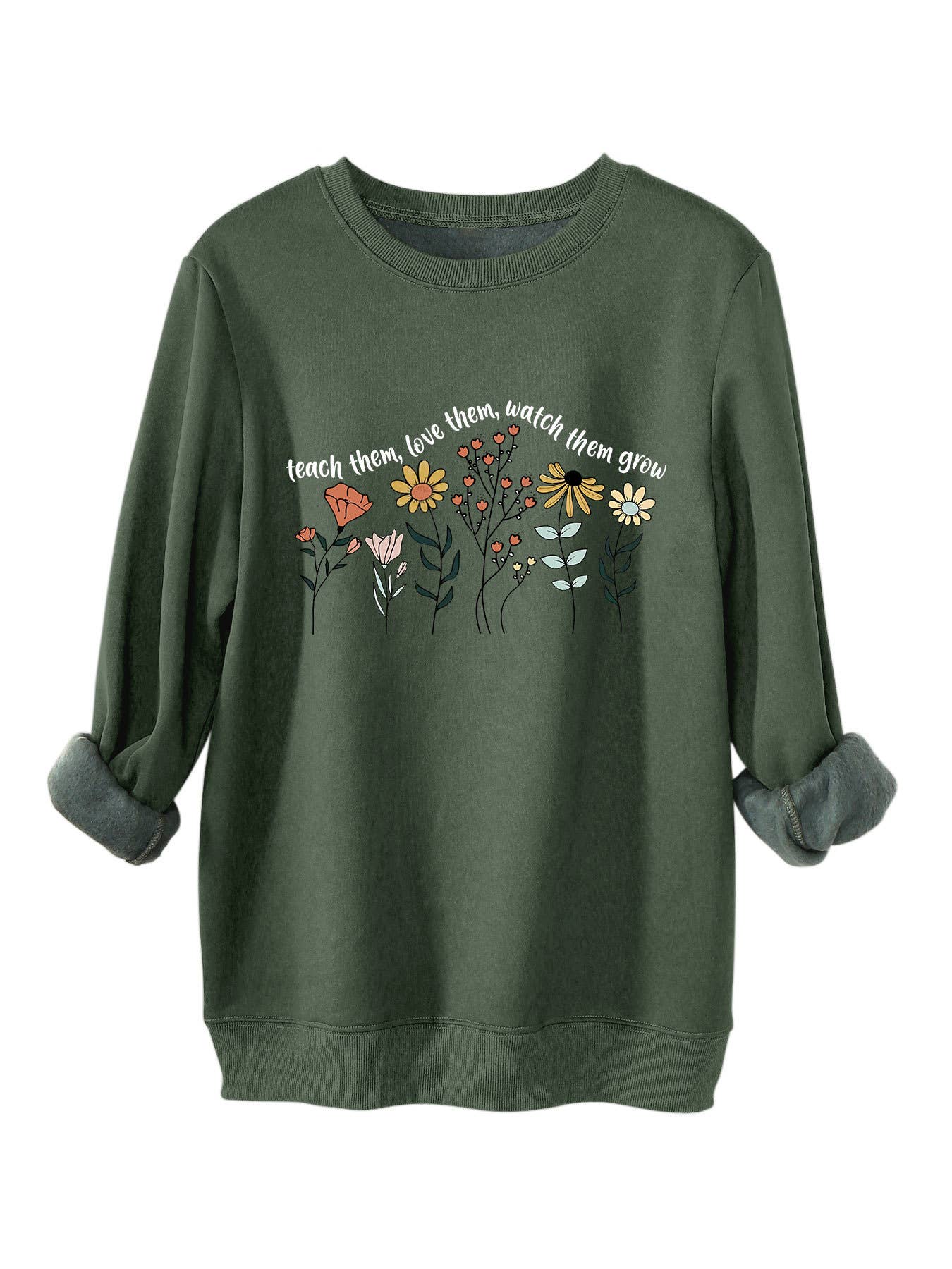 Teach them love printed thickened warm hoodie