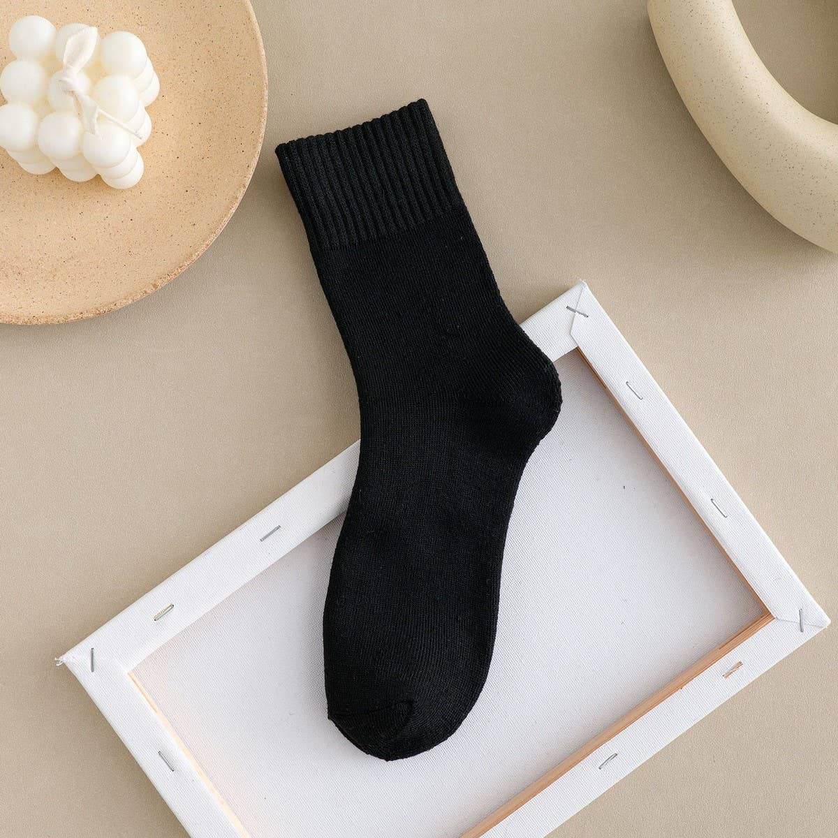 WINTER PLUS VELVET THICK WARM TERRY MID-TUBE SOCKS