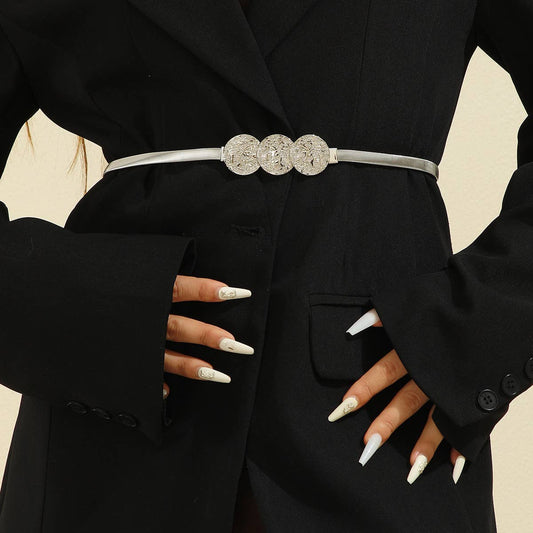 CWABE0967_FASHION ELASTIC WAIST CHAIN WAIST BELT