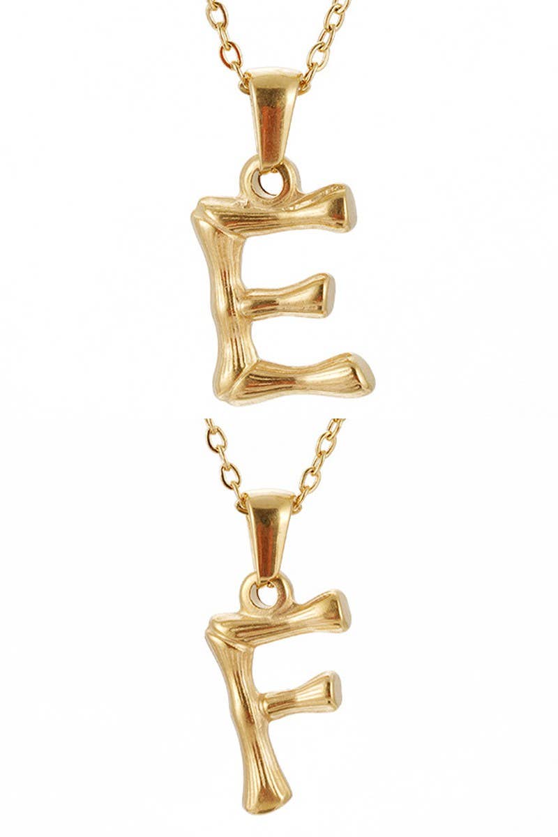 FASHION TEXTURE ALPHABET INITIAL NECKLACE_CWAJE223