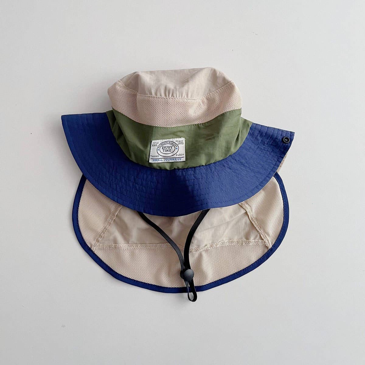 REMOVABLE CHILDREN'S COLOR-BLOCK BUCKET HAT_CWAH2870