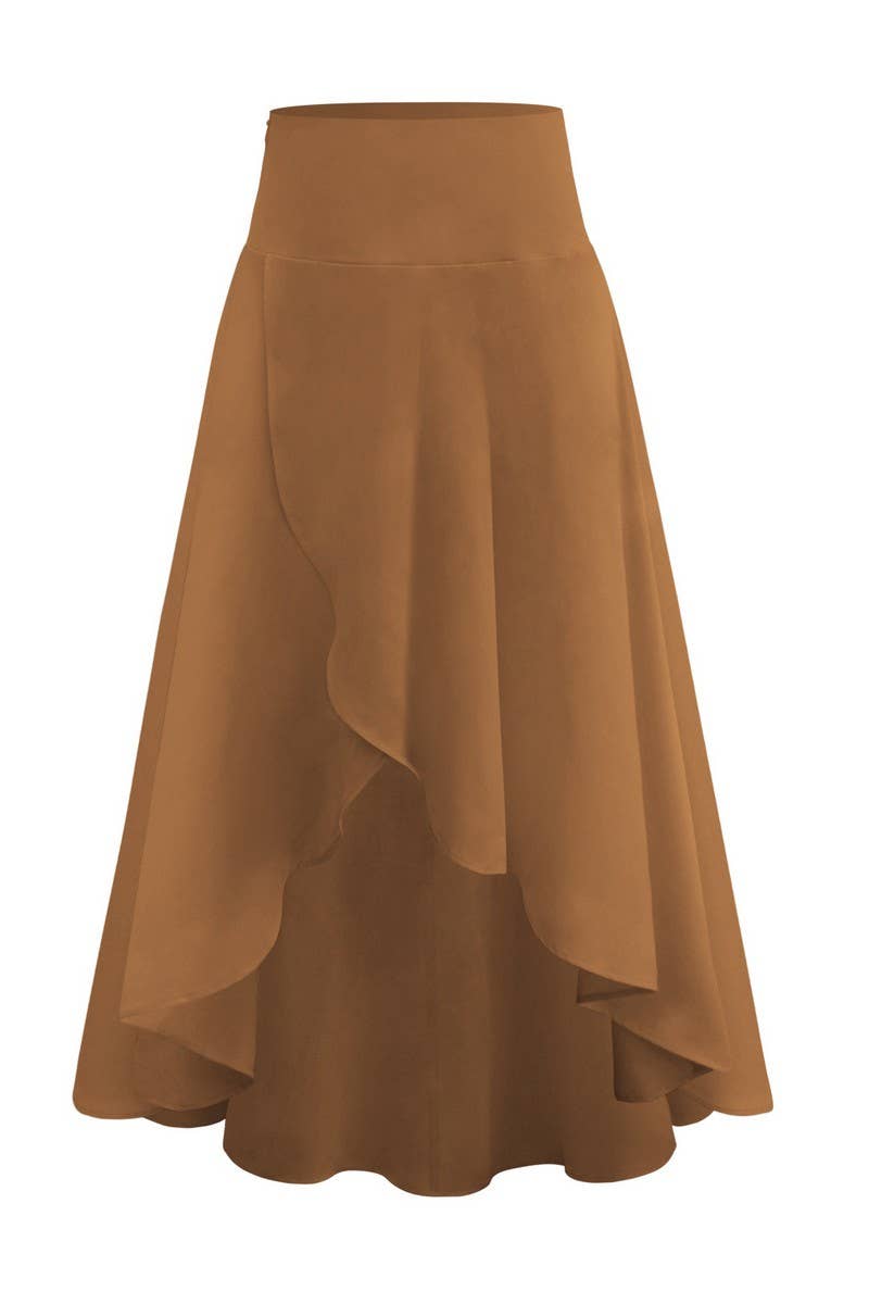 CWBLS0653_SUMMER ELEGANT DRAPE SLIT SKIRT