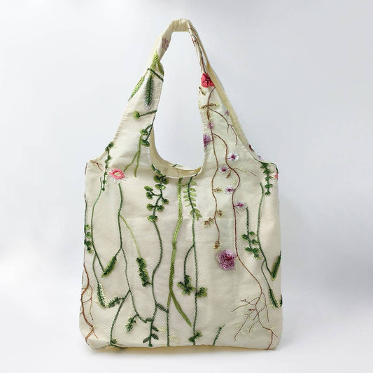 TOTE BAG CANVAS WITH EMBROIDERY MESH_CWAB2057