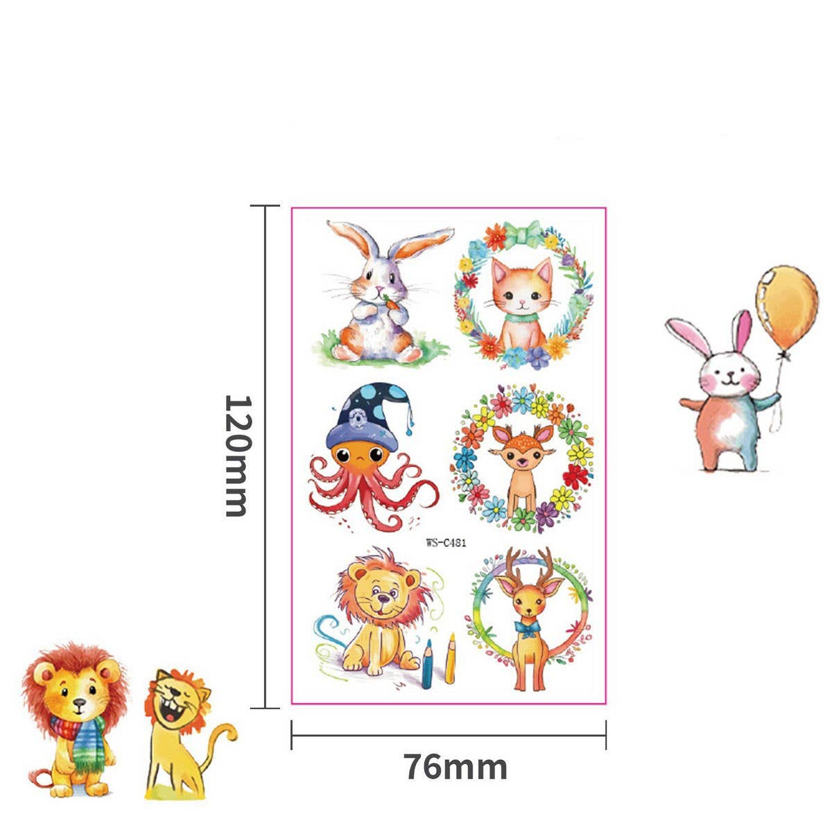 Forest Animal Tattoo Stickers Waterproof