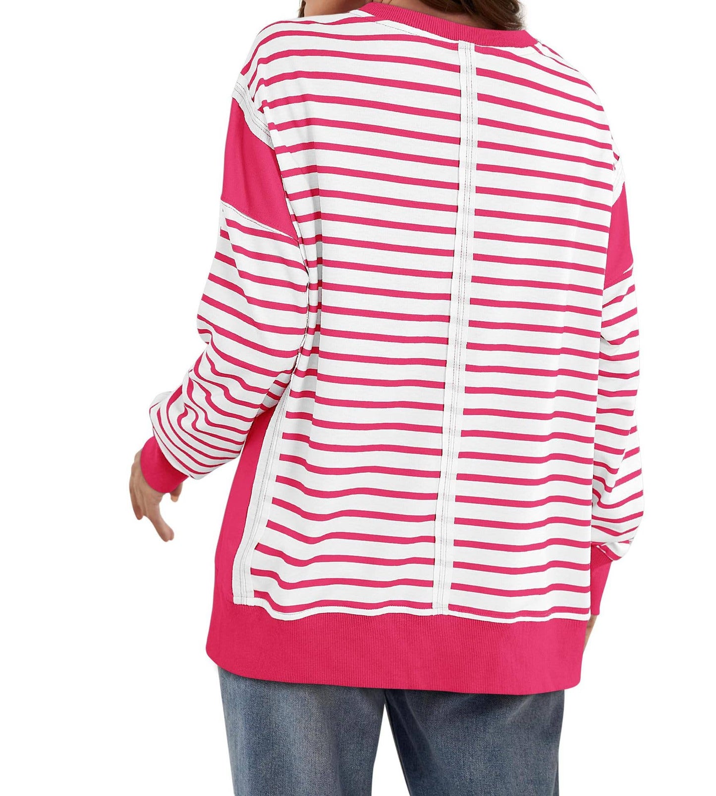 LONG SLEEVE HOODIE WITH MATCHING STRIPES