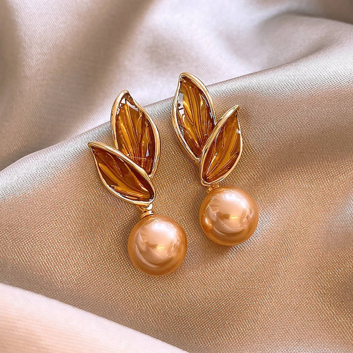 LEAF PEARL SIMPLE FASHION EARRINGS_CWAJE2476