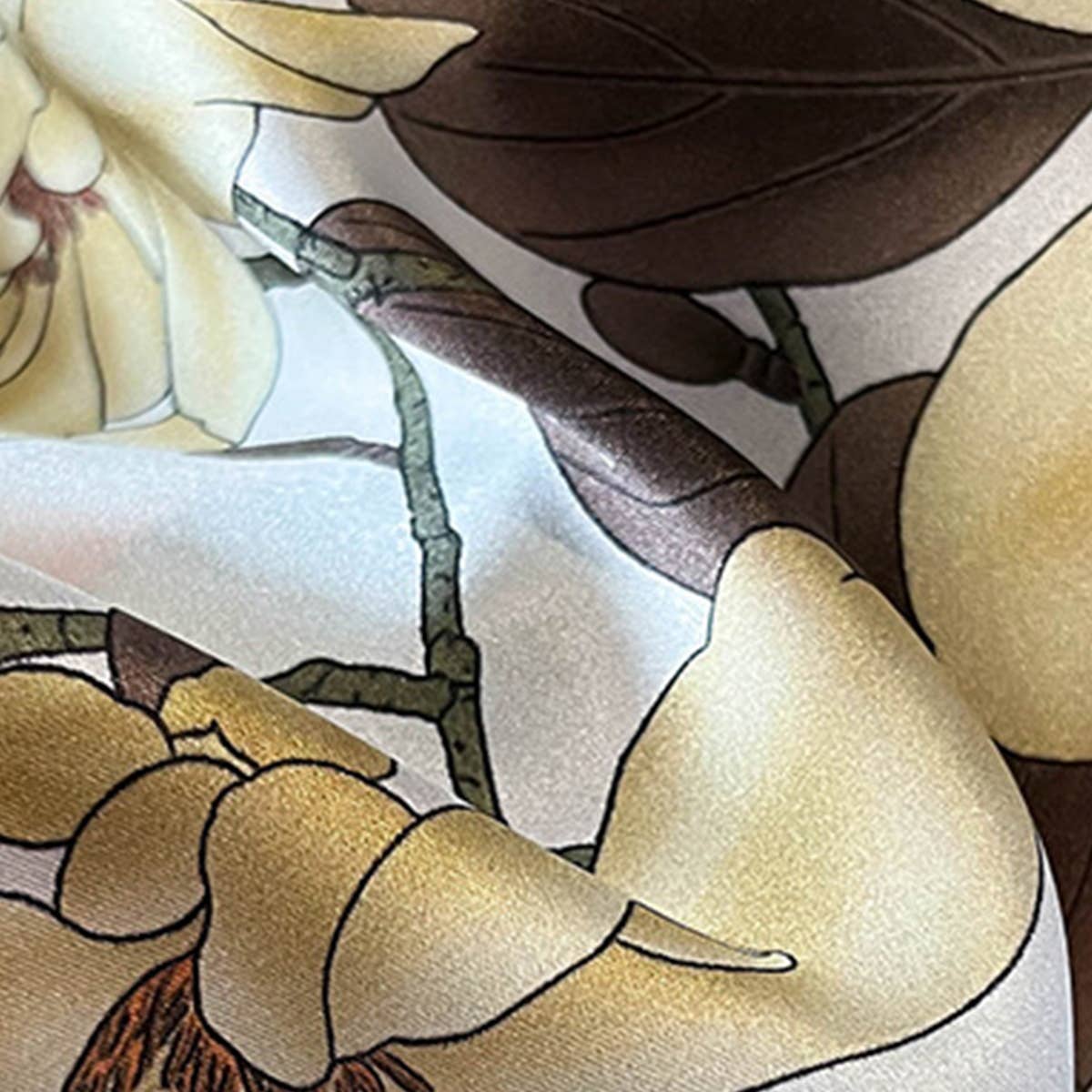 Floral Twill Scarf for Women ? Square & Versatile