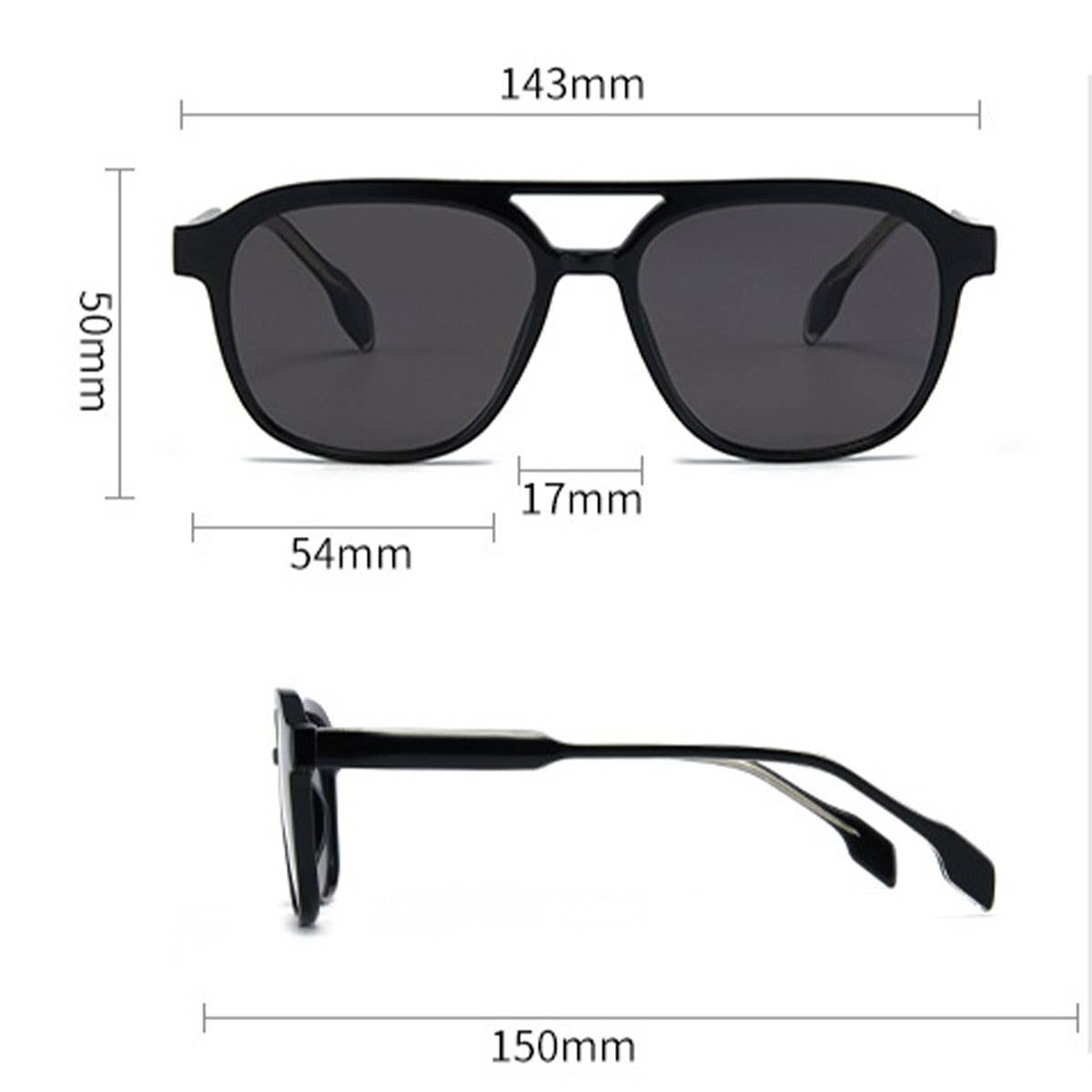 Stylish Double Bridge Core Temple Sunglasses_CWASG1196