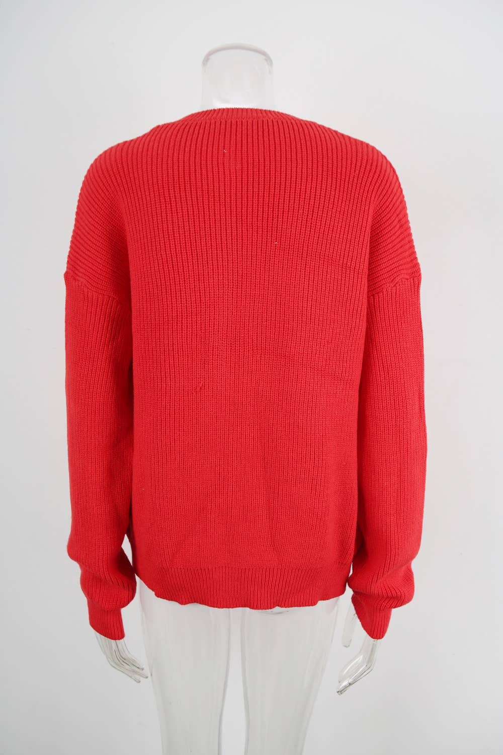 Round-neck solid-color knitted Cardigan