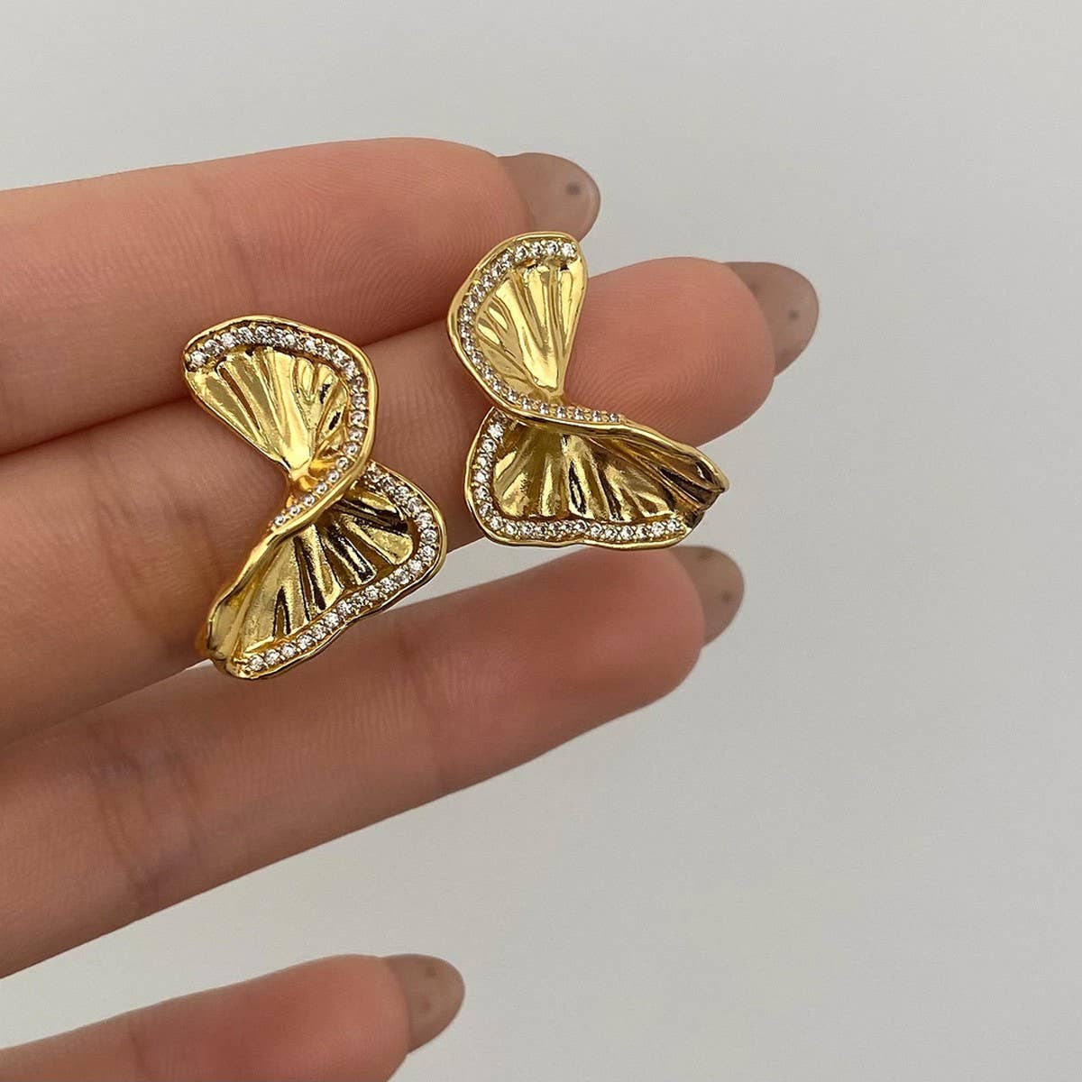 HIGH-END MICRO-INLAID ZIRCON BUTTERFLY EARRINGS