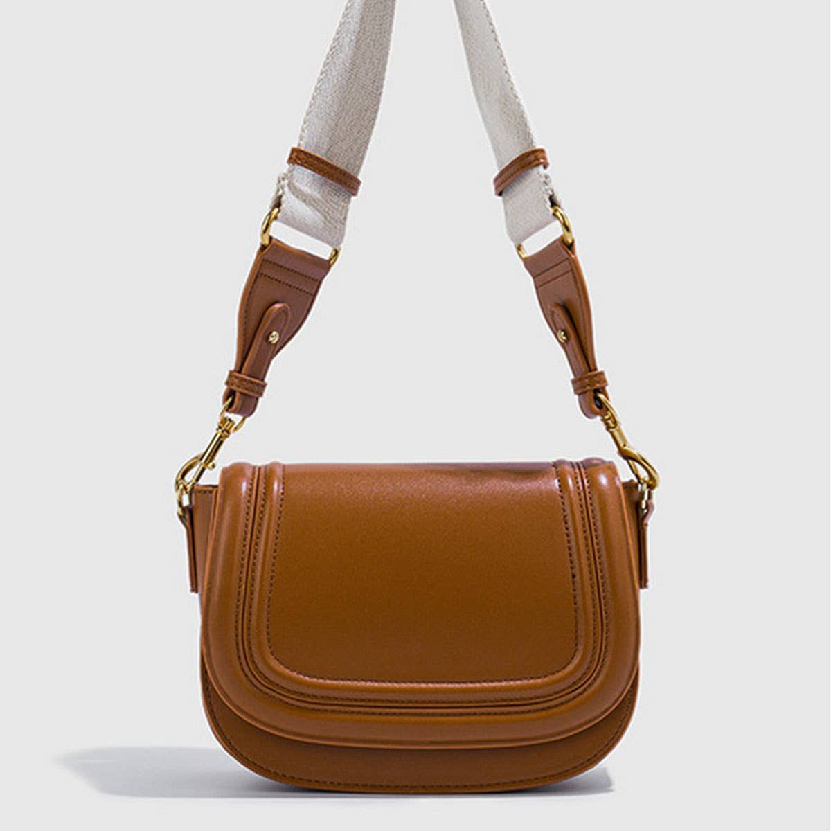 POPULAR WIDE SHOULDER STRAP SADDLE BAG FOR WOMEN_CWAB3421