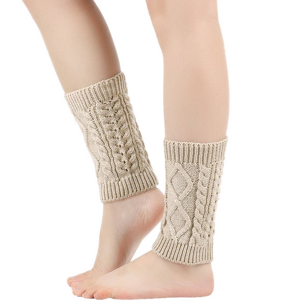 CWMS02678_CHUNKY KNIT DIAMOND BOOT CUFF LEG WARMERS