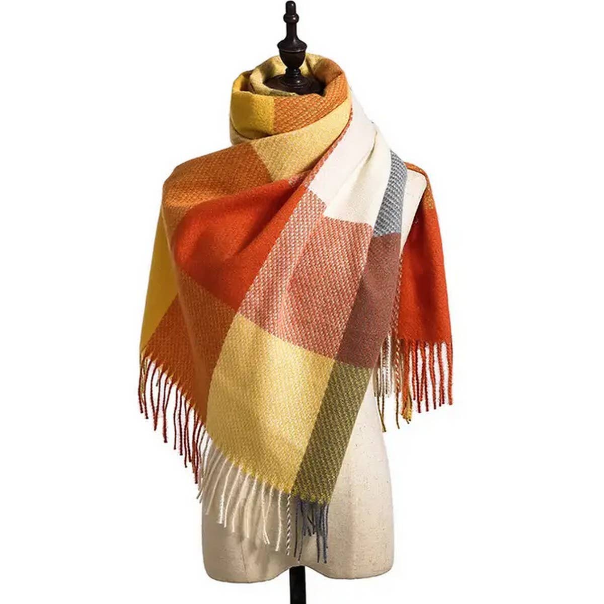 AUTUMN WINTER PLAID  THICK SHAWL SCARF_CWASC0176