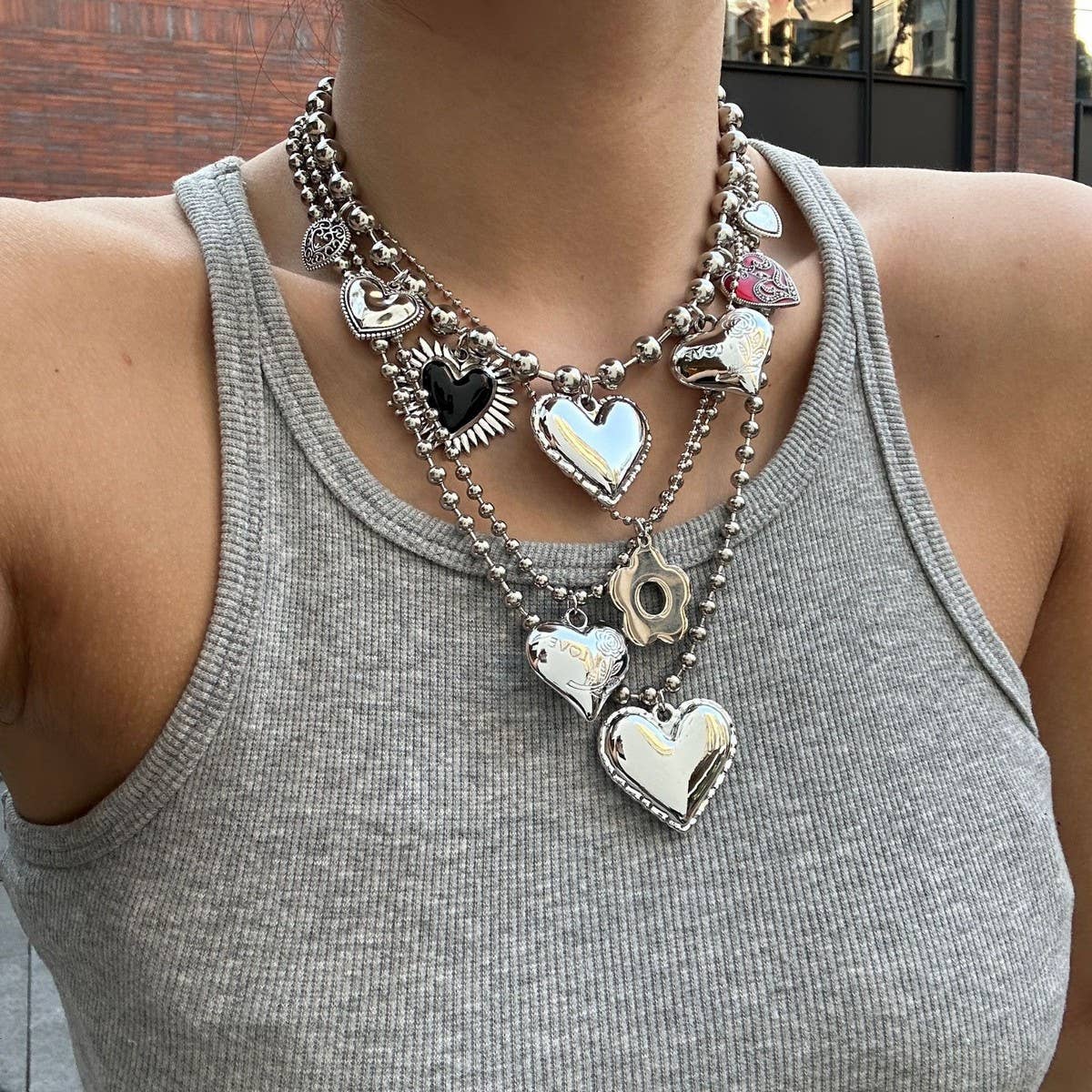 NEW FASHION LOVE HIP HOP BEADED NECKLACE