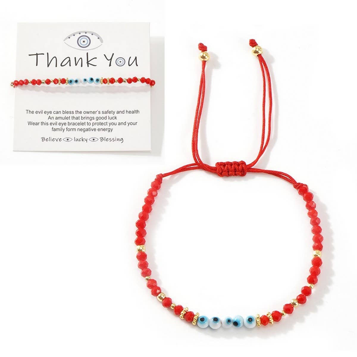 MULTI-COLOR GLASS FLAT DEVIL EYE BRACELET