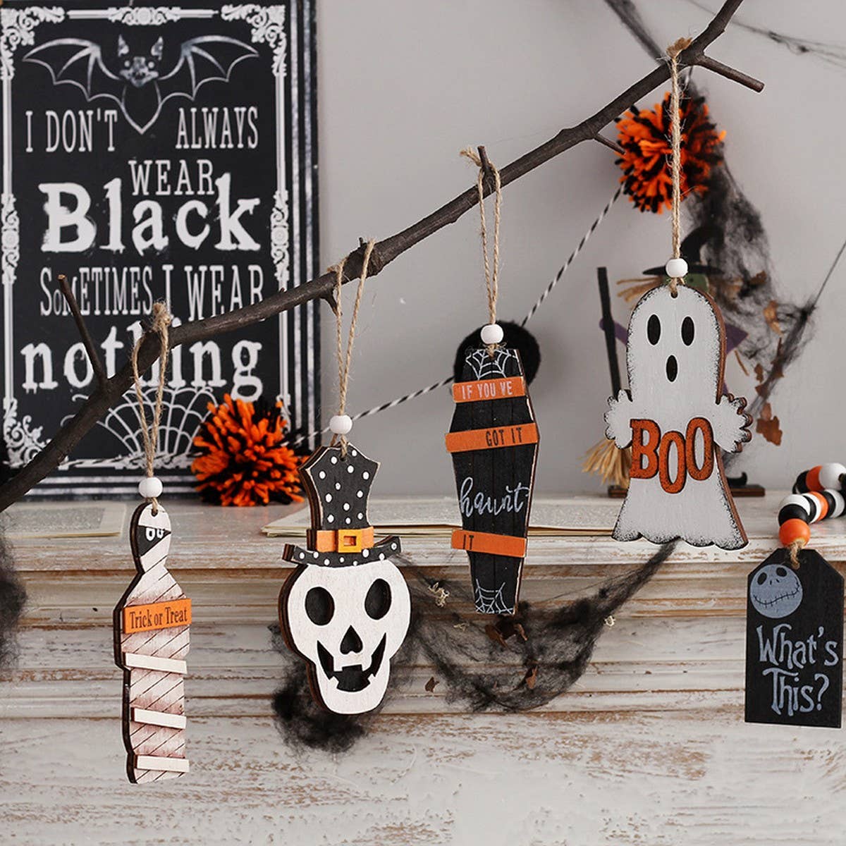 Ins-Style Painted Halloween Ghost Skull Decor_CWAJE05359