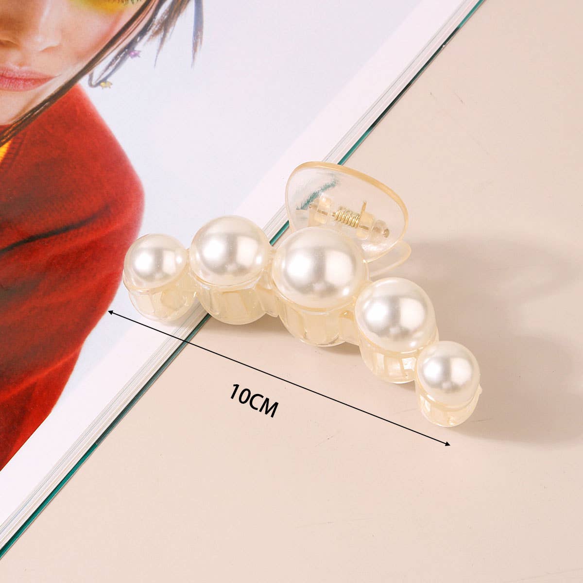Large Pearl Hair Claw Clip for Women, French Style_CWAHA0406