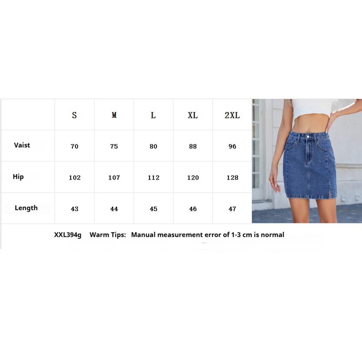 Women??¢s Washed Denim Bodycon Skirt with Slit_CWJSK0207