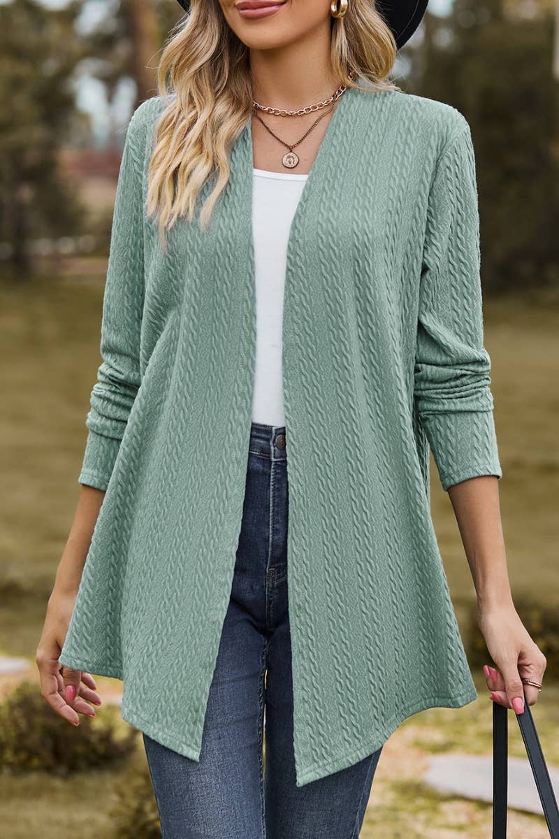CWOCAL2127_SOLID COLOR BUTTON-DOWN LONG SLEEVE CARDIGAN