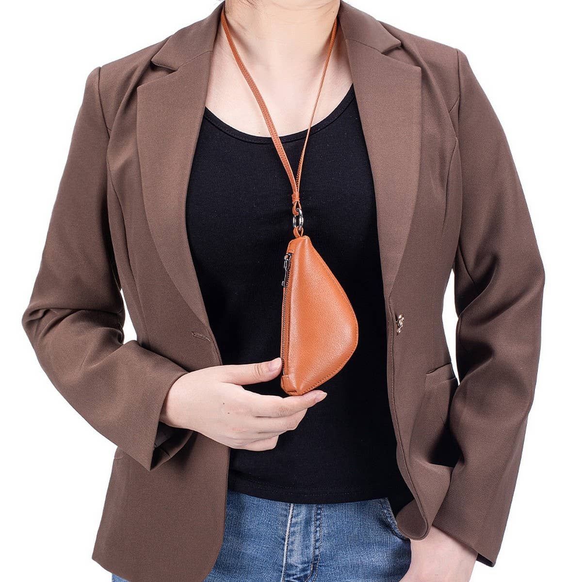 Portable Leather Wrist/Neck Wallet ? Stylish_CUAB00382