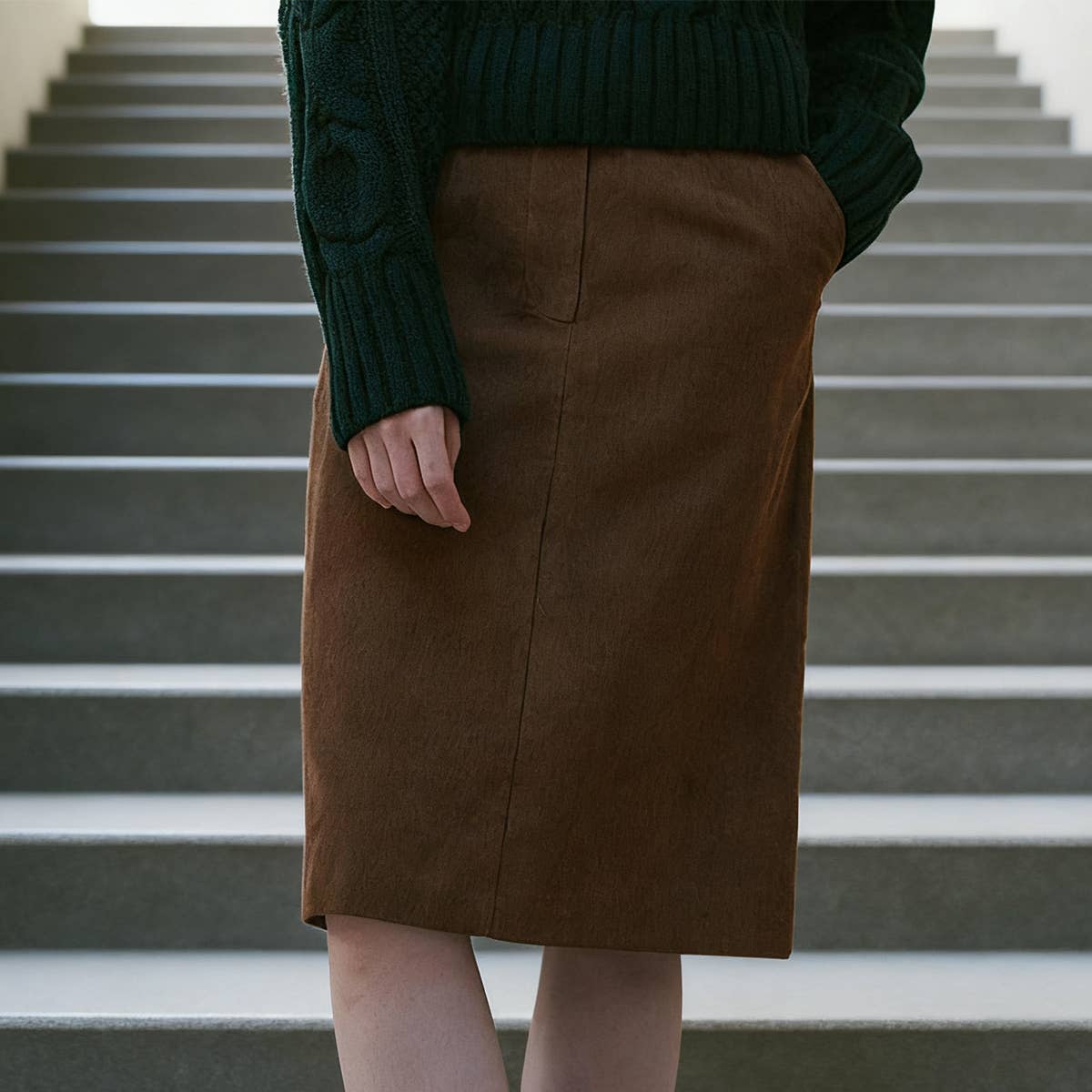 Retro artistic A-line skirt