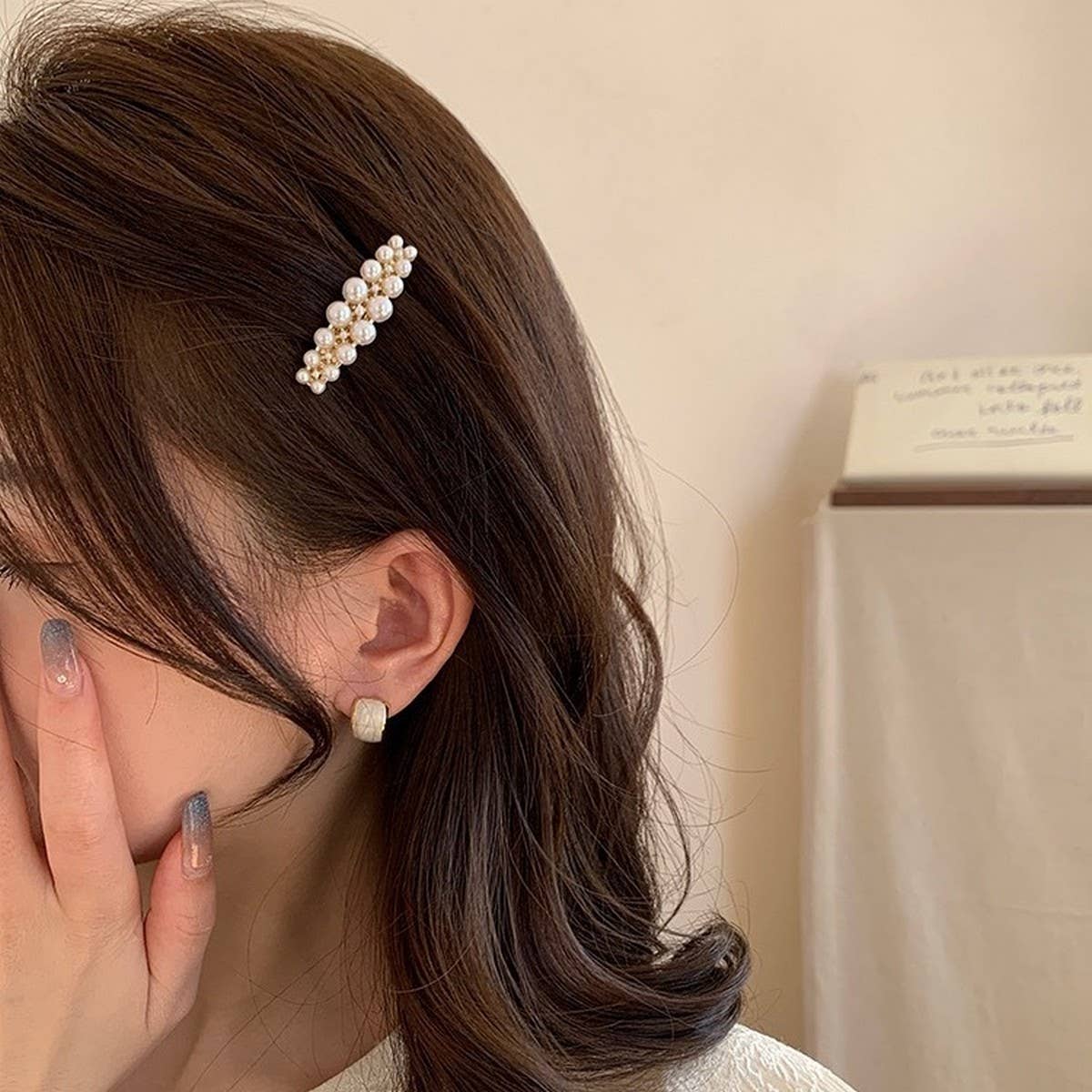 SIDE PEARL BANGS HAIRPIN FOREHEAD CLIP HEADDRESS_CWAHA4645