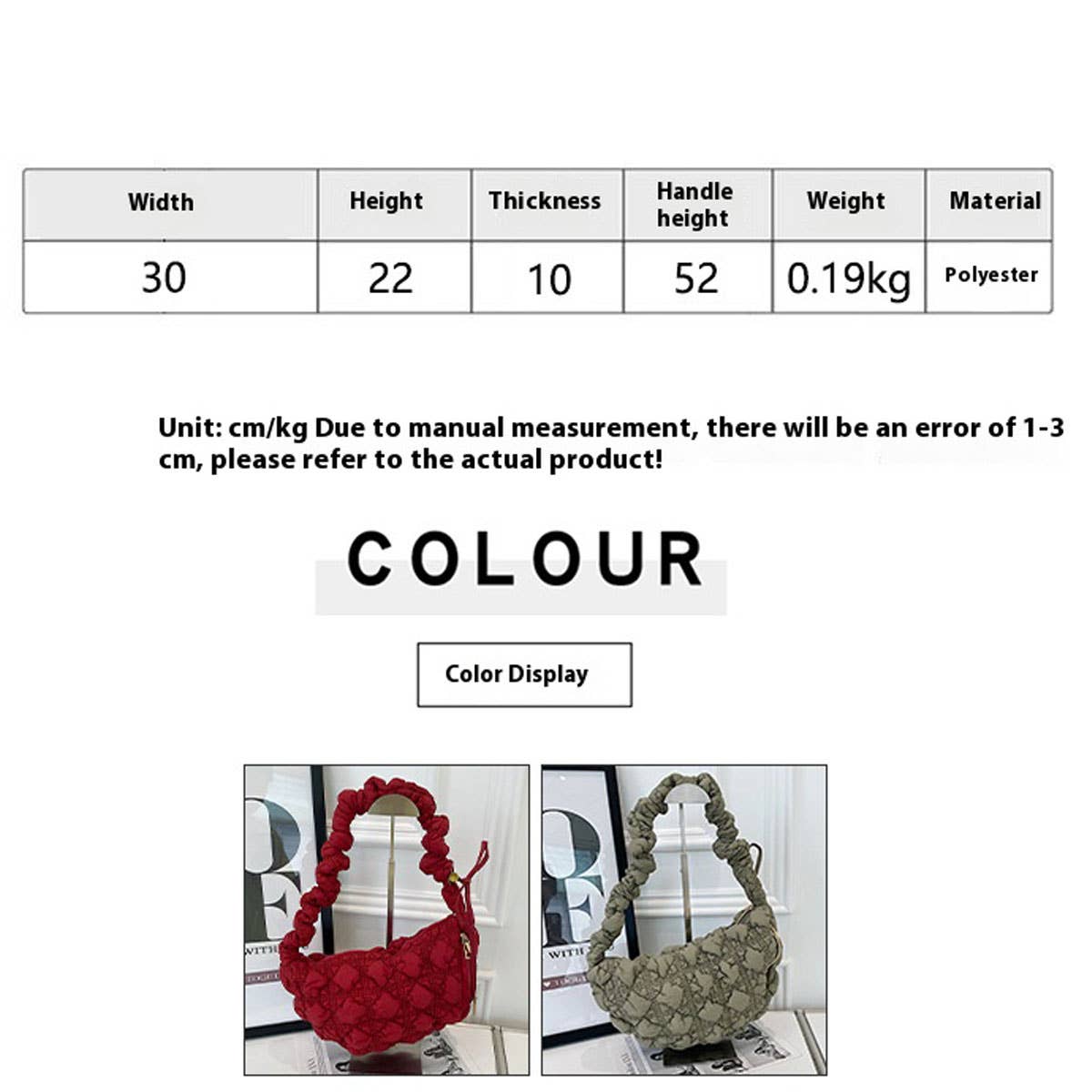 Dumpling Puff Cloud Bag Shoulder Crossbody_CUAB00459