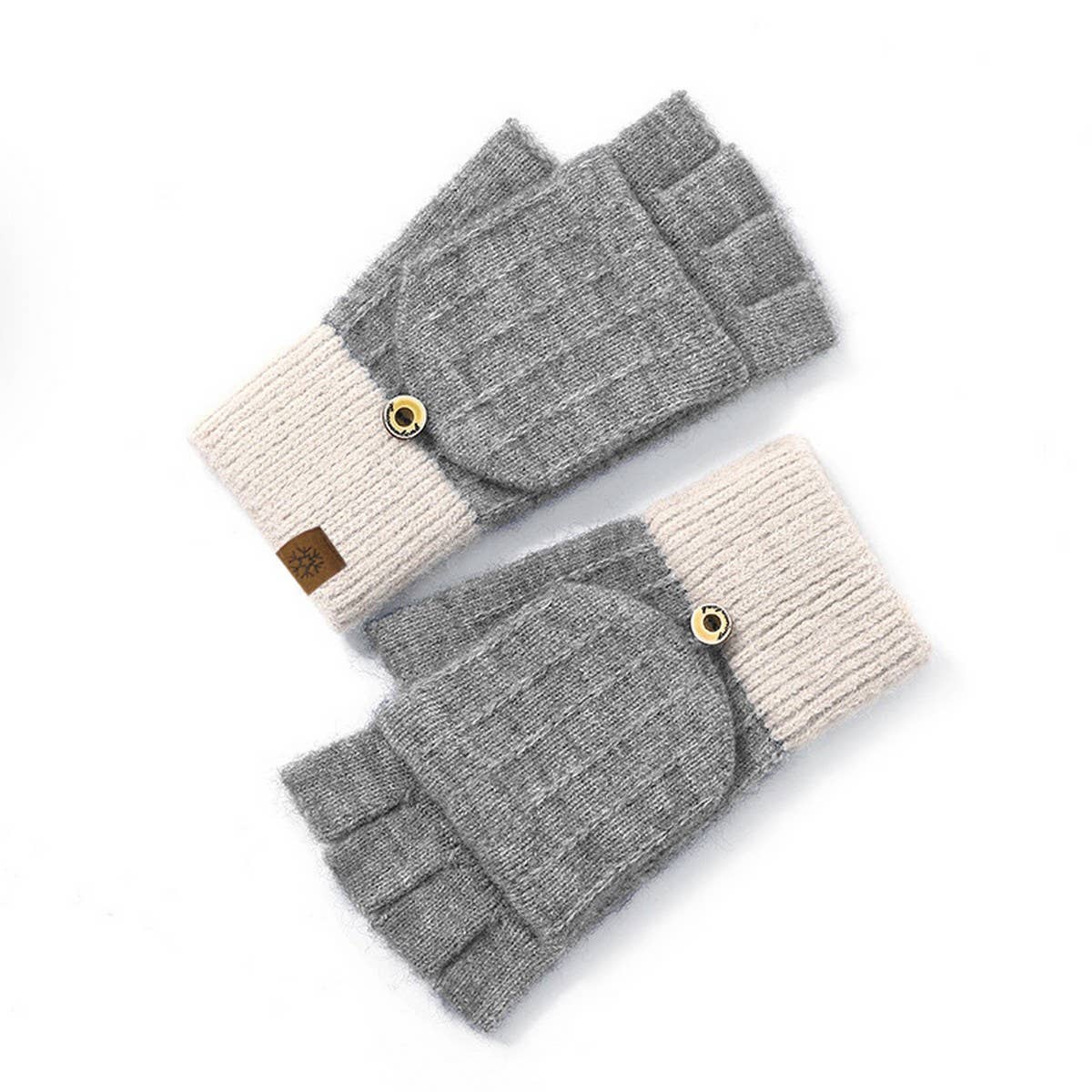 WINTER WOMEN'S HALF FINGER FLAP KNIT GLOVES_CWAG0384