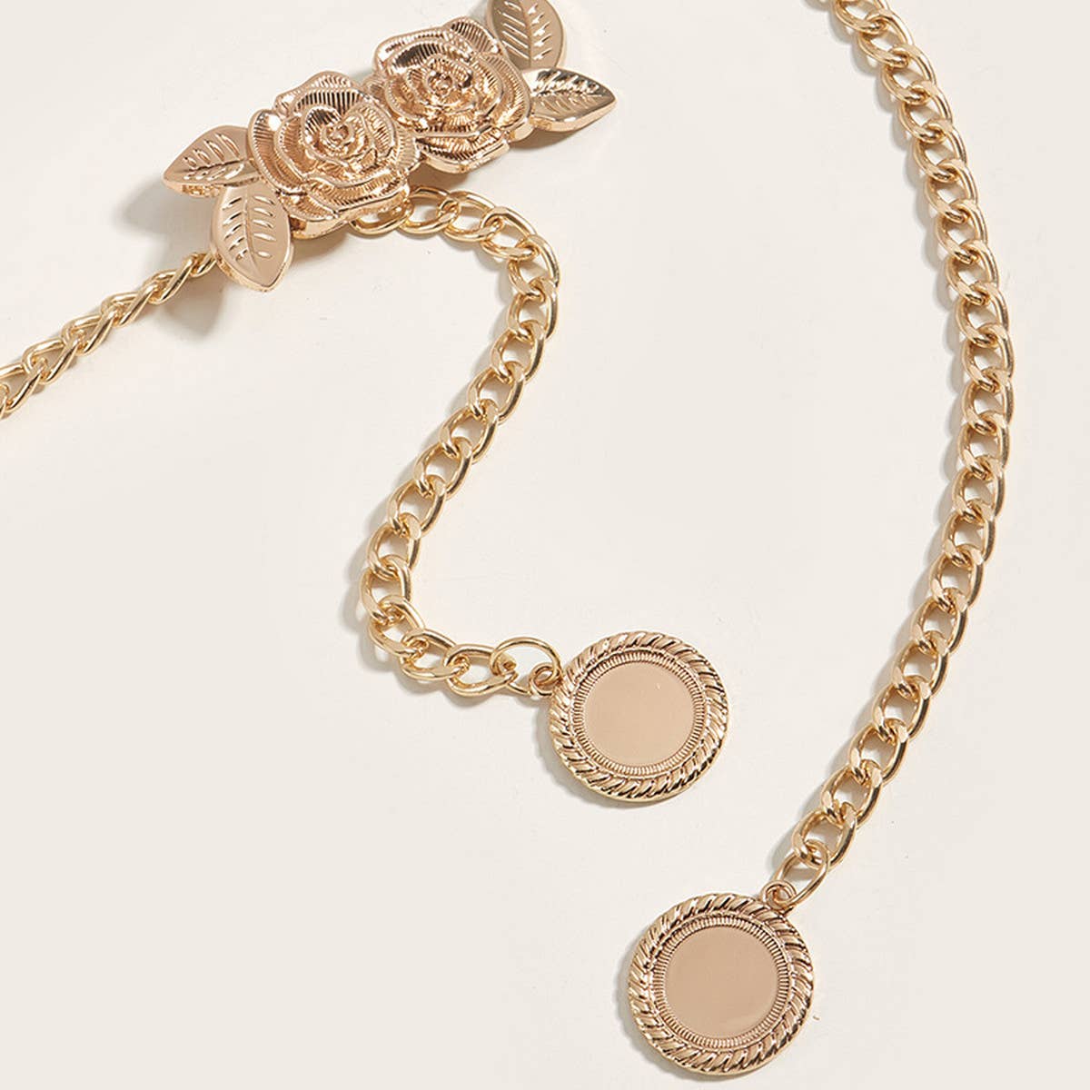 WOMEN ROSE BUCKLE WAIST CHAIN BELT_CWABE0308