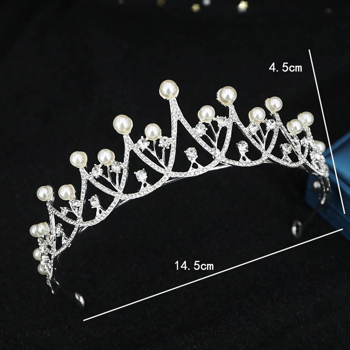 DIAMOND PEARL BRIDAL WEDDING CRYSTAL TIARA