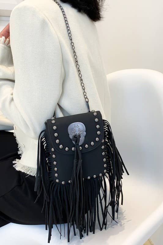 TASSEL POINT ONE SHOULDER BAG WITH FRINGE_CUAB0038