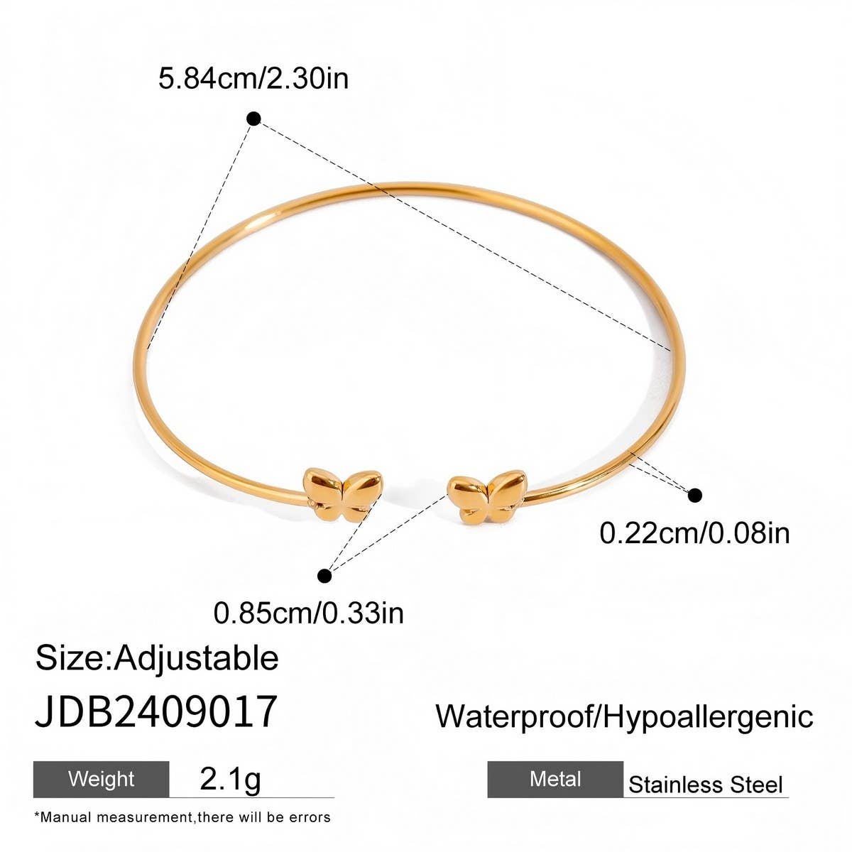 Elegant Titanium Steel Bow Open Bracelet, Plated