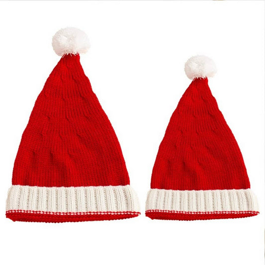 CWAH04561_CHRISTMAS KNIT HAT RED WINTER WARM BEANIE