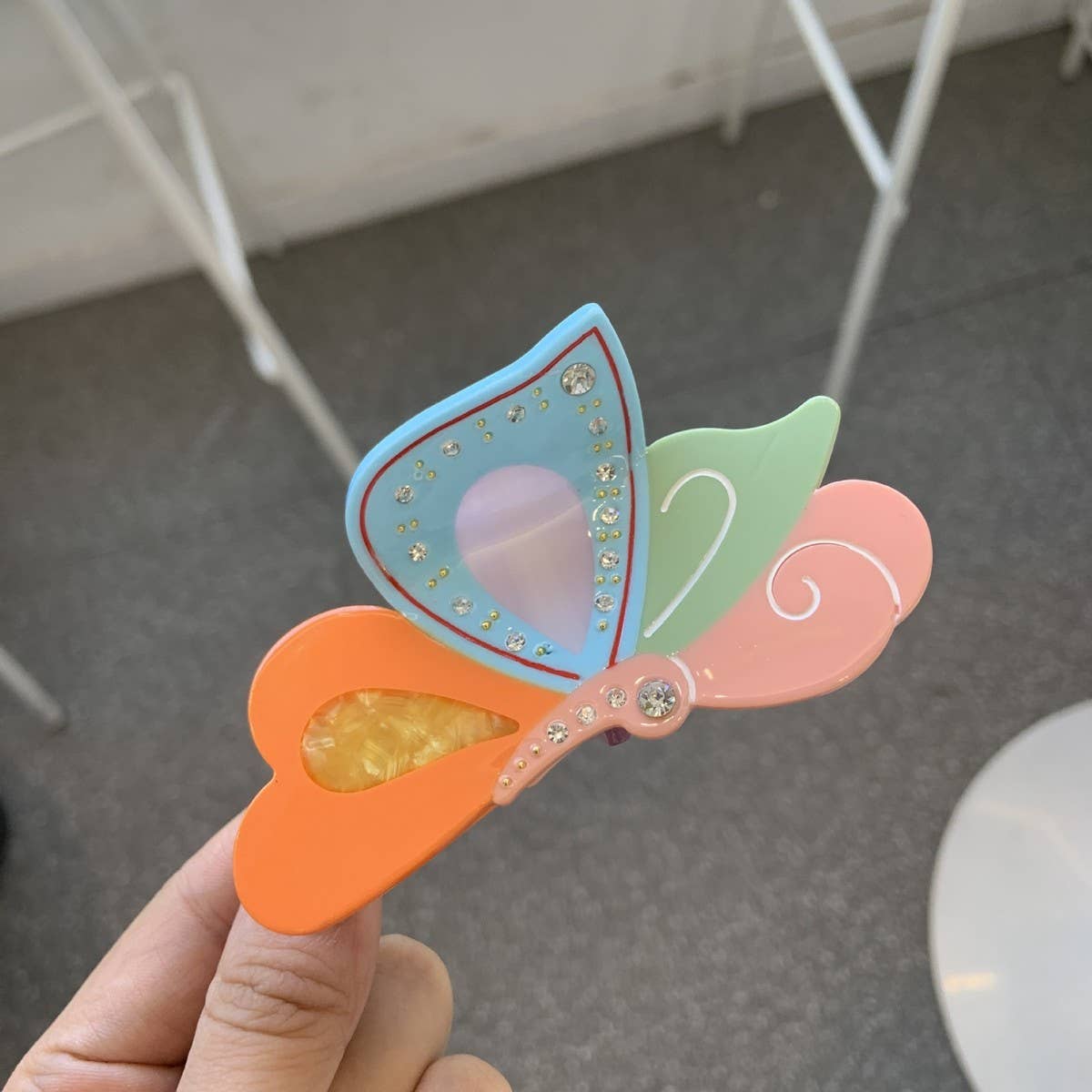 Rhinestone Butterfly Hair Claw, Chic Simple Clip